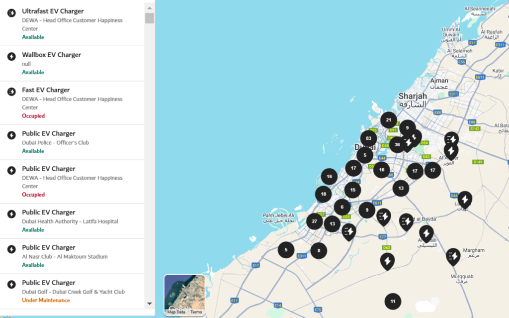 Ev charging stations near me Dubai