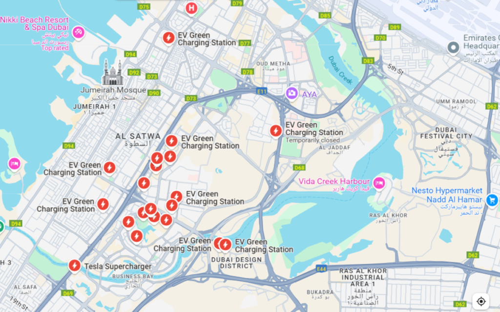 Ev charging stations near me Dubai